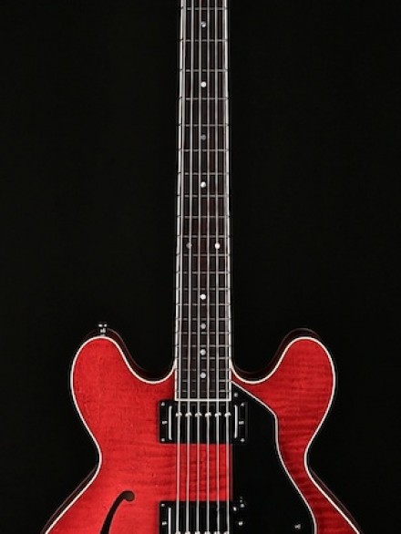 FADED CHERRY LAM SEMI-HOLLOW W/BLK PICKGUARD, CASE